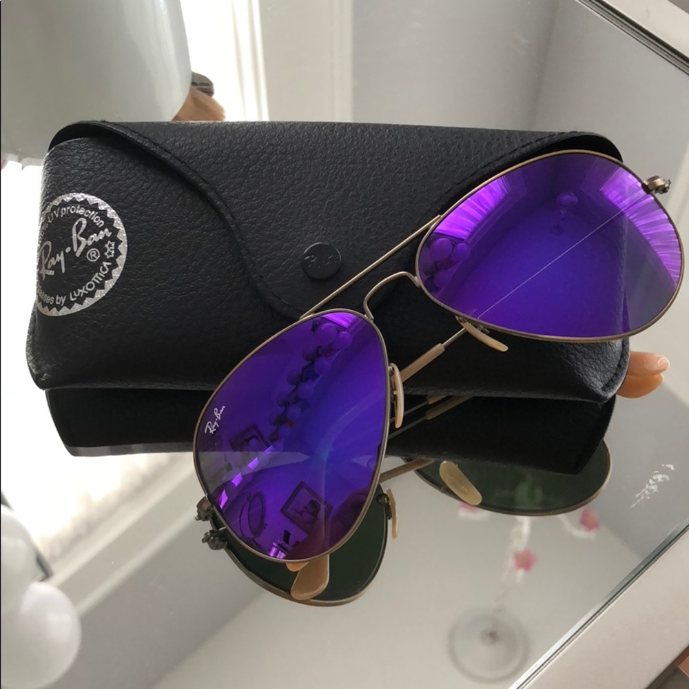 Purple Lense Aviator Ray Ban